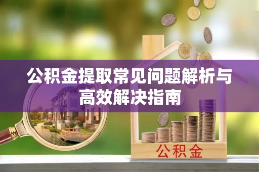 邵阳县公积金提取常见问题解析与高效解决指南