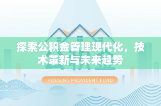 邵阳县探索公积金管理现代化，技术革新与未来趋势
