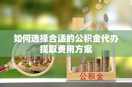 邵阳县如何选择合适的公积金代办提取费用方案